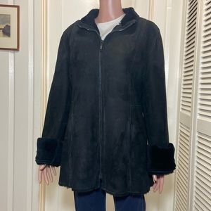 Hilary Radley Black Suede “REVERSIBLE” Coat